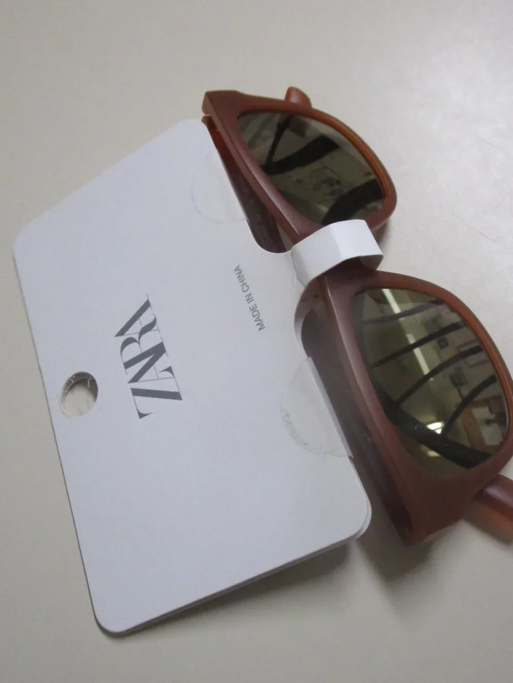 NWT Zara kids brown square-frame sunglasses dark lenses cool summer fun beach